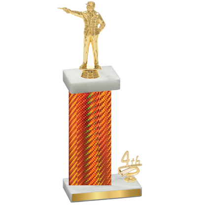 Accented Single Orange Carbon Fiber Fourth Place Shooter Trophy