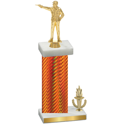 Accented Single Orange Carbon Fiber Victory Shooter Trophy