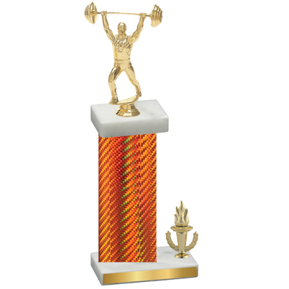 Accented Single Orange Carbon Fiber Victory Weights Trophy