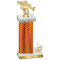Accented Single Orange Carbon Fiber First Place Fishing Trophy