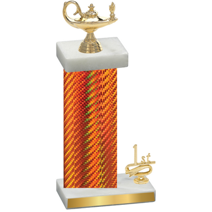 Accented Single Orange Carbon Fiber First Place Academics Trophy