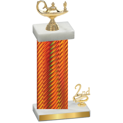 Accented Single Orange Carbon Fiber Second Place Academics Trophy