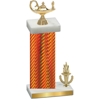 Accented Single Orange Carbon Fiber Victory Academics Trophy