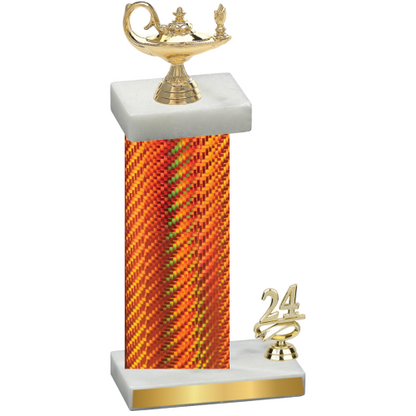 Accented Single Orange Carbon Fiber Year Academics Trophy