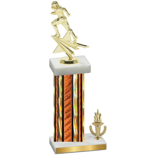 Accented Single Orange Glacier Victory Football Trophy