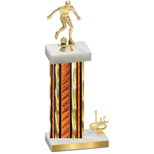 Accented Single Orange Glacier First Place Soccer Trophy