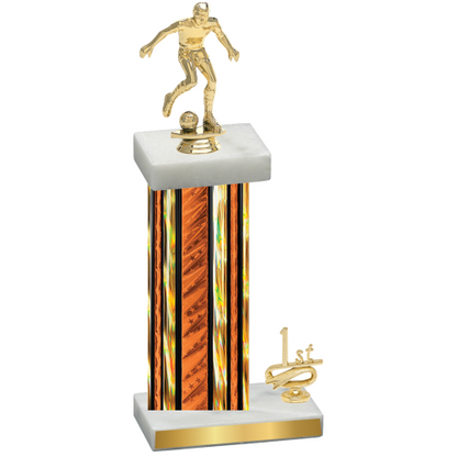 Accented Single Orange Glacier First Place Soccer Trophy