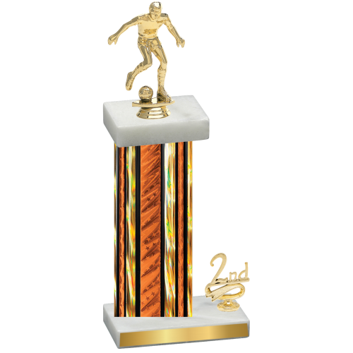 Accented Single Orange Glacier Second Place Soccer Trophy