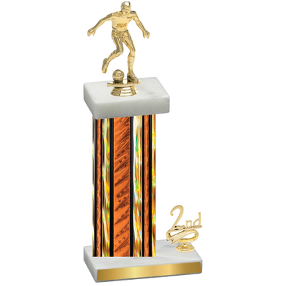 Accented Single Orange Glacier Second Place Soccer Trophy