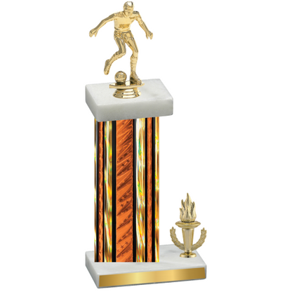 Accented Single Orange Glacier Victory Soccer Trophy