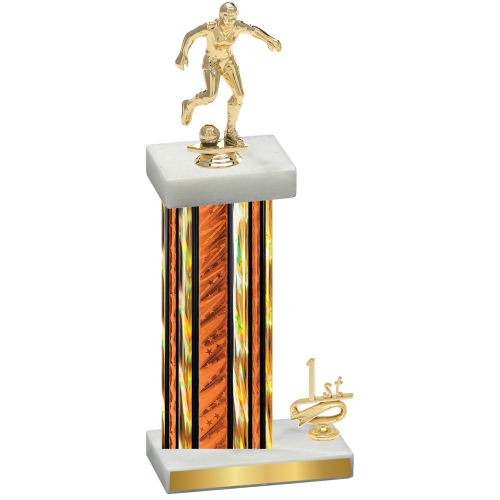 Accented Single Orange Glacier First Place Soccer Trophy