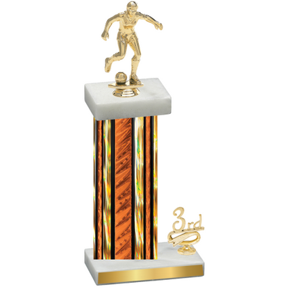 Accented Single Orange Glacier Third Place Soccer Trophy