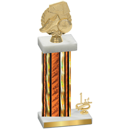 Accented Single Orange Glacier First Place Soccer Trophy