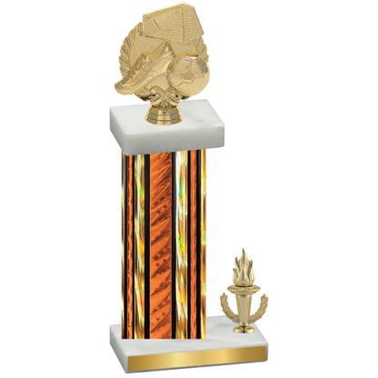 Accented Single Orange Glacier Victory Soccer Trophy