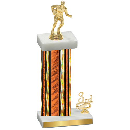 Accented Single Orange Glacier Third Place Rugby Trophy