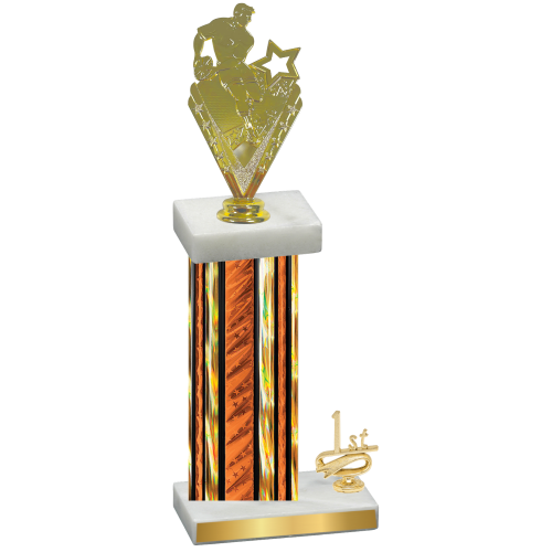 Accented Single Orange Glacier First Place Rugby Trophy