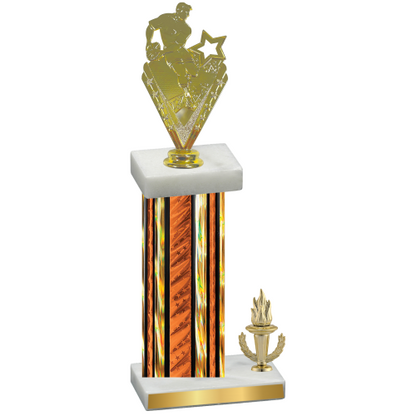 Accented Single Orange Glacier Victory Rugby Trophy