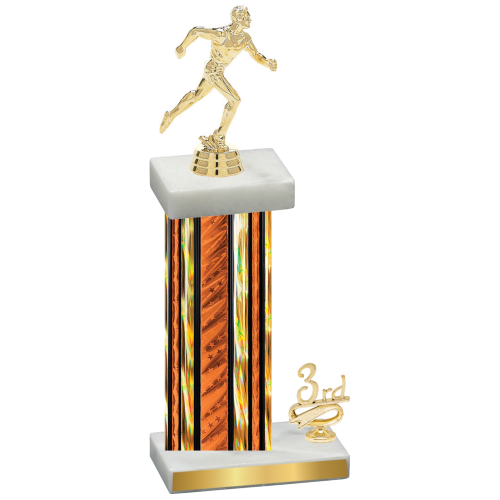 Accented Single Orange Glacier Third Place Running Trophy