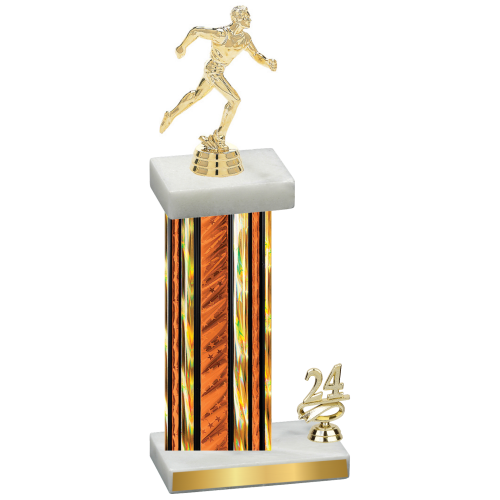 Accented Single Orange Glacier Year Running Trophy