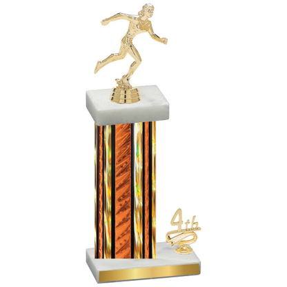 Accented Single Orange Glacier Fourth Place Running Trophy