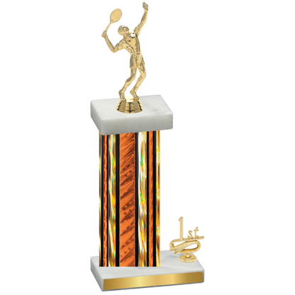 Accented Single Orange Glacier First Place Tennis Trophy