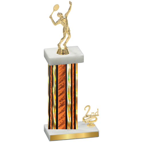 Accented Single Orange Glacier Second Place Tennis Trophy