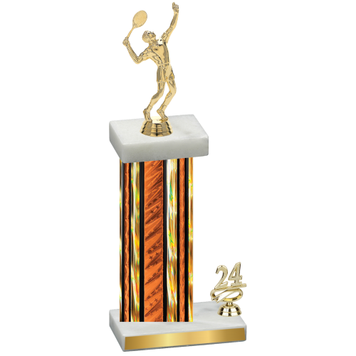 Accented Single Orange Glacier Year Tennis Trophy