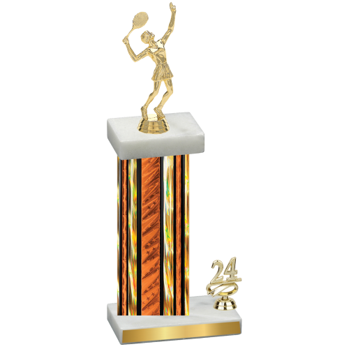 Accented Single Orange Glacier Year Tennis Trophy