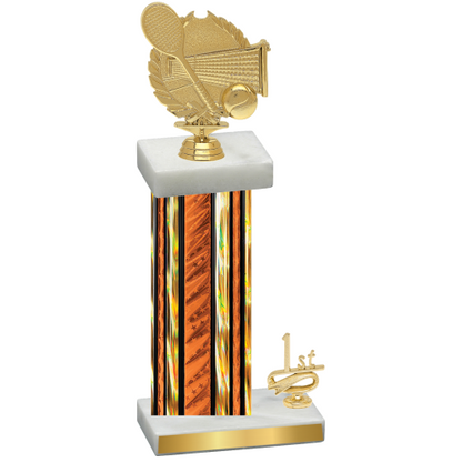 Accented Single Orange Glacier First Place Tennis Trophy