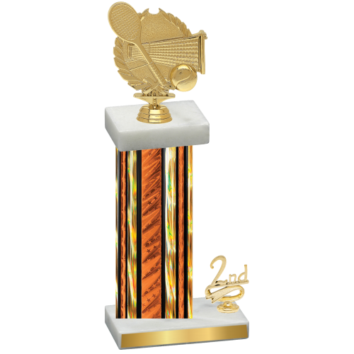 Accented Single Orange Glacier Second Place Tennis Trophy