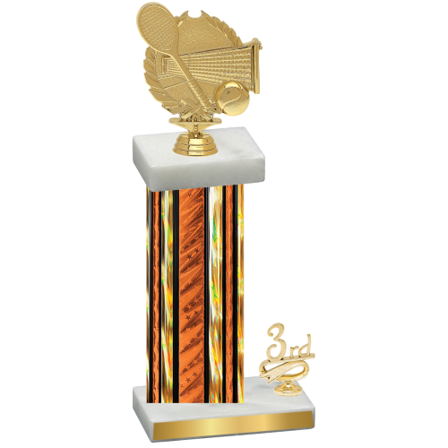 Accented Single Orange Glacier Third Place Tennis Trophy