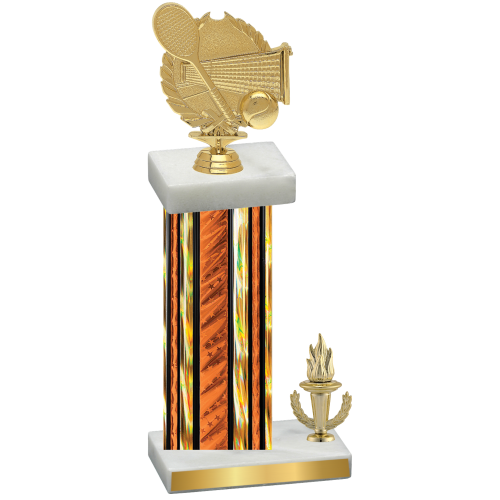 Accented Single Orange Glacier Victory Tennis Trophy