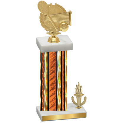 Accented Single Orange Glacier Victory Tennis Trophy