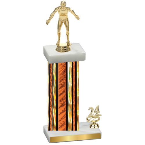 Accented Single Orange Glacier Year Wrestling Trophy