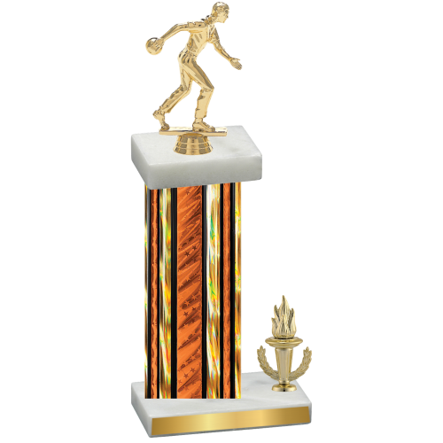 Accented Single Orange Glacier Victory Bowling Trophy