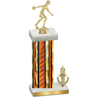 Accented Single Orange Glacier Victory Bowling Trophy