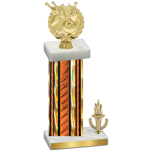 Accented Single Orange Glacier Victory Bowling Trophy