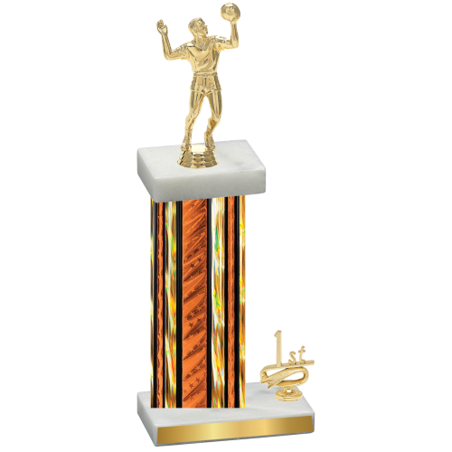 Accented Single Orange Glacier First Place Volleyball Trophy