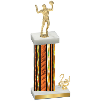 Accented Single Orange Glacier Second Place Volleyball Trophy