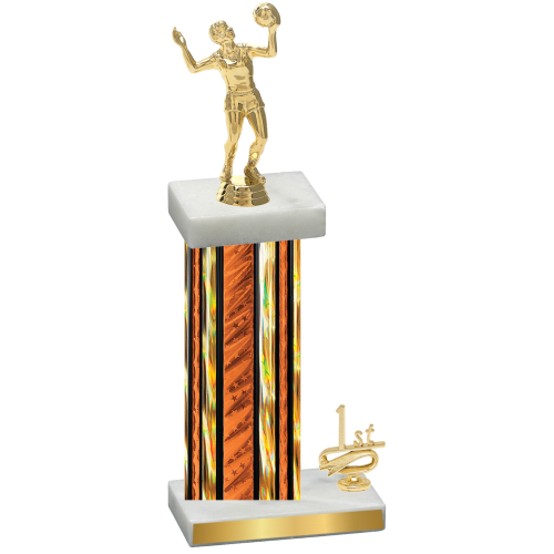 Accented Single Orange Glacier First Place Volleyball Trophy