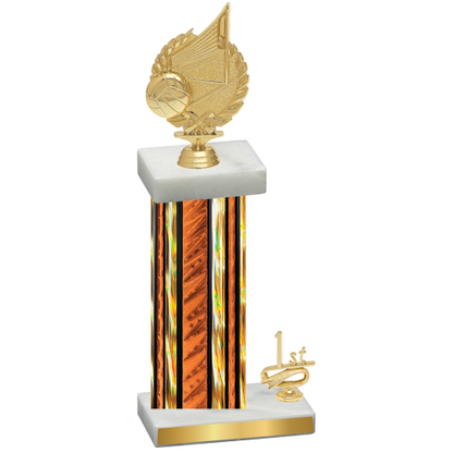 Accented Single Orange Glacier First Place Volleyball Trophy