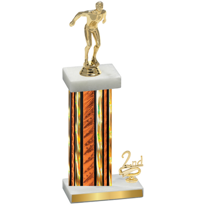 Accented Single Orange Glacier Second Place Swimming Trophy