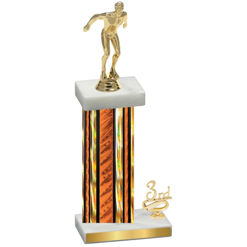 Accented Single Orange Glacier Third Place Swimming Trophy