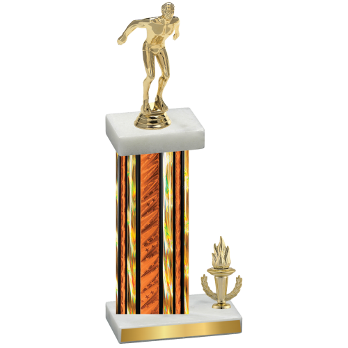 Accented Single Orange Glacier Victory Swimming Trophy