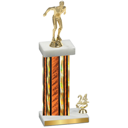 Accented Single Orange Glacier Year Swimming Trophy