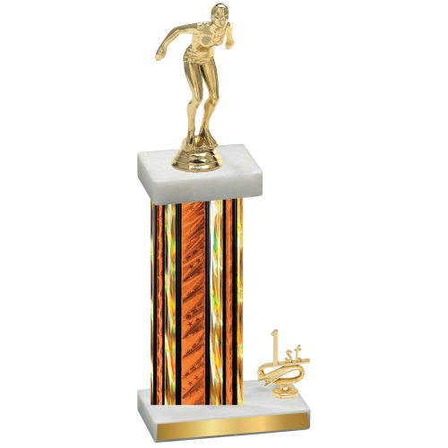 Accented Single Orange Glacier First Place Tennis Trophy