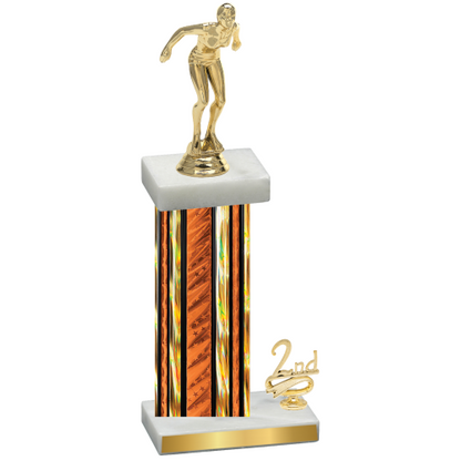 Accented Single Orange Glacier Second Place Tennis Trophy