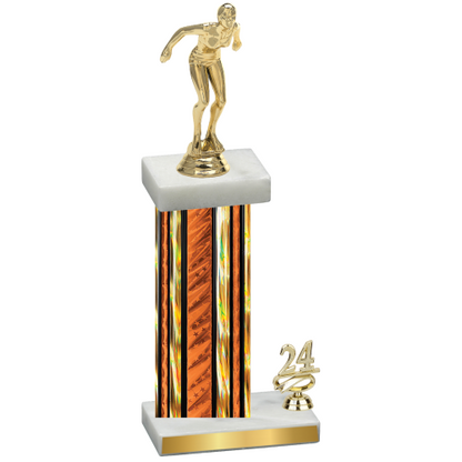 Accented Single Orange Glacier Year Tennis Trophy