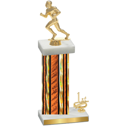 Accented Single Orange Glacier First Place Football Trophy