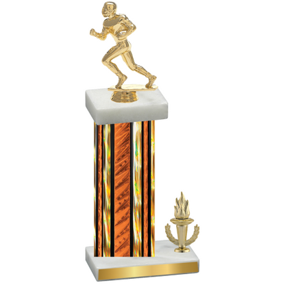 Accented Single Orange Glacier Victory Football Trophy